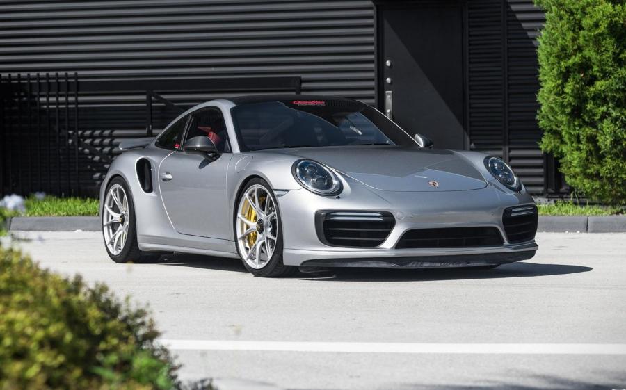 Porsche 911 Turbo S Silver by Champion Motorsport on Vossen Wheels (RS74) '2017